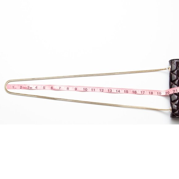 Big Buddha Lila Purse Quilted Patent Crossbody Bag Gold Tassel Chain Strap Brown - Picture 5 of 9